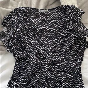 zara polka dot top